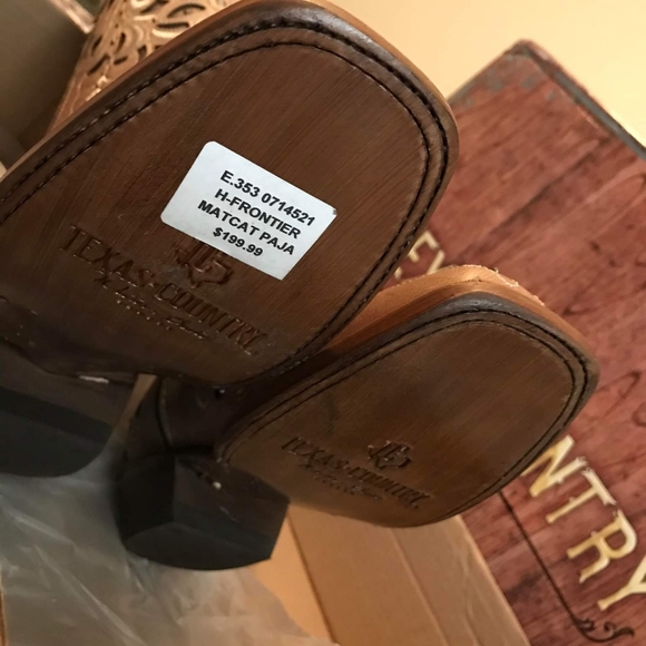 Sale! Texas Country Boots with Studded Flowers 23/6 New - Picture 6 of 6